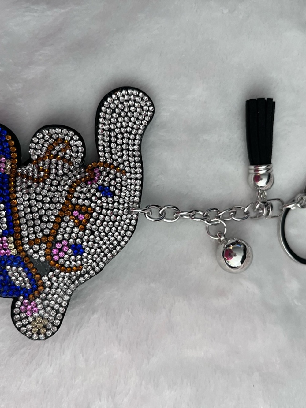 Rhinestone Cinnamoroll keychain